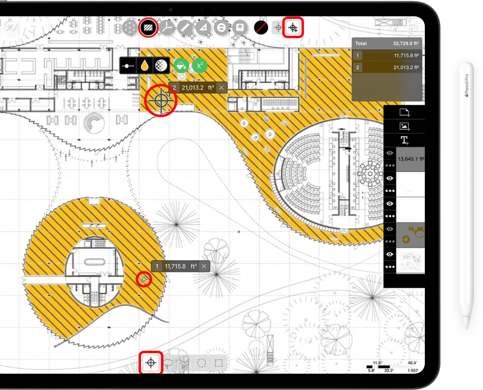 Morpholio Trace: Best iPad App for Architects smart fills and hatches